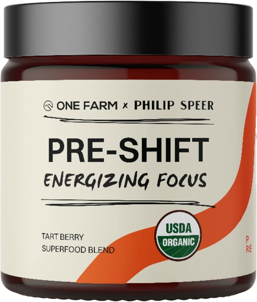 Pre-Shift Energyzing Focus, תוסף צמחי הסתגלות אורגני עבור Zen-Like Focus לפני העבודה עם Reishi, Cordyceps, Matcha, Maca, Goji ו Black Currant - 45 משרתים