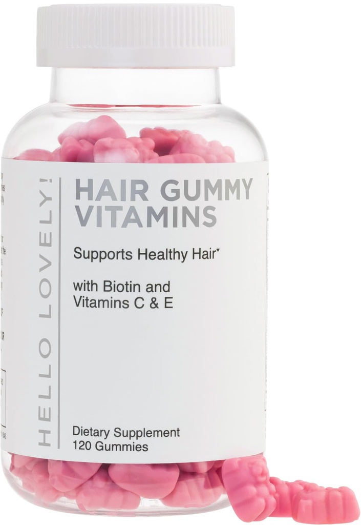 Hair Vitamins Gummies for Hair Growth - Hair, Skin & Nails Beauty Complex with 5000 mcg Biotin per Serving - Supports Thicker, Stronger, Radiant Hair for Women & Men - Berry Flavor - 120 Gummies