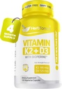 Immuunsysteem ondersteuning vitamine K2 (MK7) met D3 5000 Iu supplement + Bioperine (zwarte peper)