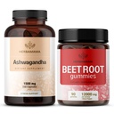 HERBAMAMA Ashwagandha and Beet Root Kit - Bundle of 1500 mg Ashwagandha Root Capsules & 1500 mg Beet Root Gummies - Vegan, Non-GMO, Gelatin-Free - 2 Pack