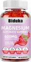 900 (600 + 300) mg Magnesium Glycinate Gummies, L-threonate, Calcium, Natrium, Vitamin K, D, B6, Vegan, 60 grejer