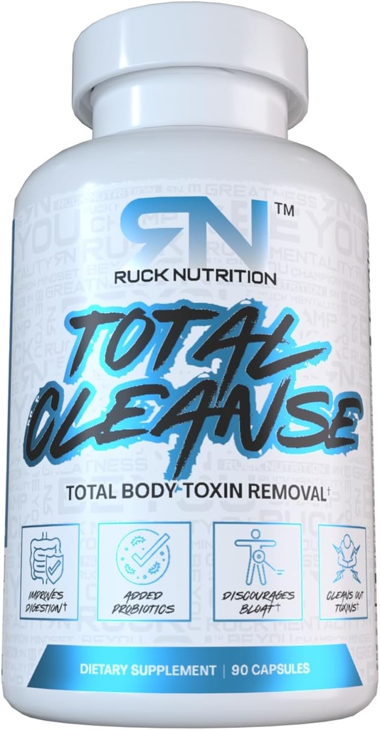 RUCK DUTRITIE Total Cleanse Geavanceerde Detox Formule voor Digestieve Ondersteuning, Gewichtsverlies, Bloating Reduction, Toxin Flush, Natural Energy Boost - met melkdistel, Dandelion Root - Probiotische Blend