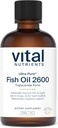 Vital Nutrients - Ultra Pure Fish Oil 2600 (Pharmaceutical Grade) - Hi-Potency Deep Sea Liquid Fish Oil, 심혈관 지원, 천연 레몬 맛 - 병 당 8 Fl Oz