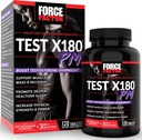 强制因子测试 X180 PM Testosterone Boster for Men, Over night Testosterone 补充构建肌肉,增强力量,促进更深,更健康睡眠和恢复,120平板