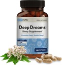 Deep Dreams - Natural Herbal Sleep Supplement Deep, Restful Sleep, Un Habit Form with Melatonin, L-Tryptophan, Valerian, GABA, Chamomile, & Passionflower (60 Capsules)