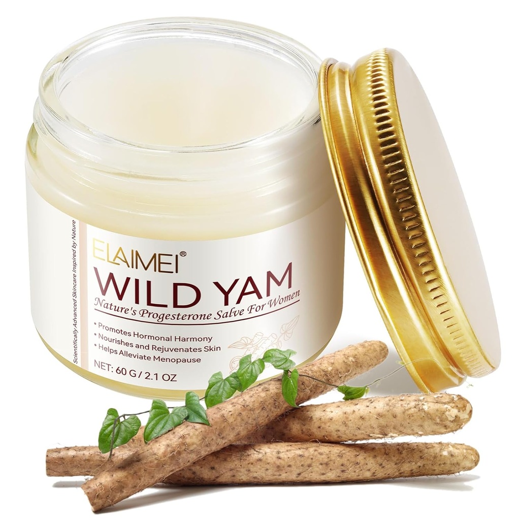 Wild Yam Cream Organic for Hormone Balance, 2.1 oz Organic Wild Yam Root Cream for Women - Promovendo Perimenopause & Menopause Support - Health Balm w/No Parabens for Comfort & Wellness