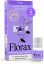 Florax - Liquid Probiyotik - Qadınlar, Kişilər və Uşaqlar üçün On-go Gut Support - Vegan, Gluten Free, Lactose Free, Soy Free və Preservative Free - Grape Flavor - 5 Vials