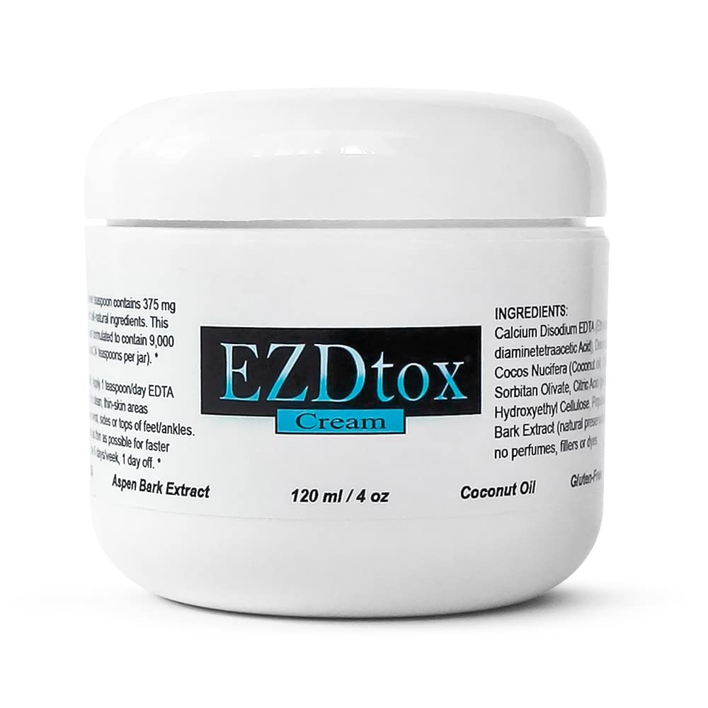 EZDtox Cream - Heavy Metal EDTA Detox - 1 lună de aprovizionare - 4 oz. Borcan