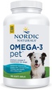 Nordic Naturals Omega-3 Pet, Нефлаворед - 180 М'які гелі - 320 мг Омега-3 Пер м'який гель - Рибна олія для собак з EPA & DHA - Сприяє серці, шкіри, пальто та імунітету