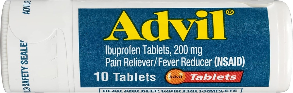 Advil Pain Reliever e Fever Riduttore, Pain Relief Medicine con Ibuprofen 200mg per Mal di testa, Backache, Dolore mestruale e Joint Pain Relief - 10 compresse rivestite