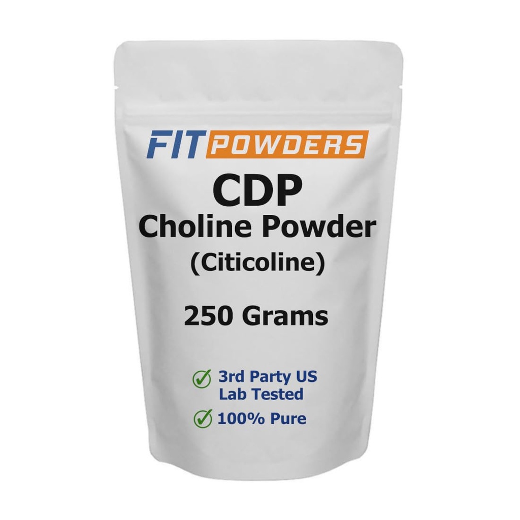 Citicoline Powder, Pure CDP Choline with Scoop (250 Grams)