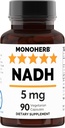 MONOHERB NADH 5 mg 90 Vegetáriánus kapszula - Csökkentett nikotinamid Adenin Dinukleotid kiegészítés