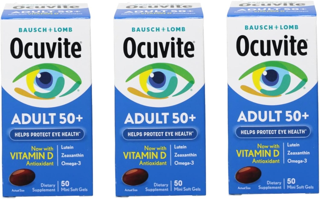 Ocuvite (paquet de 3) Vitamine oculaire adulte 50+ Formule, 150 gels doux Total