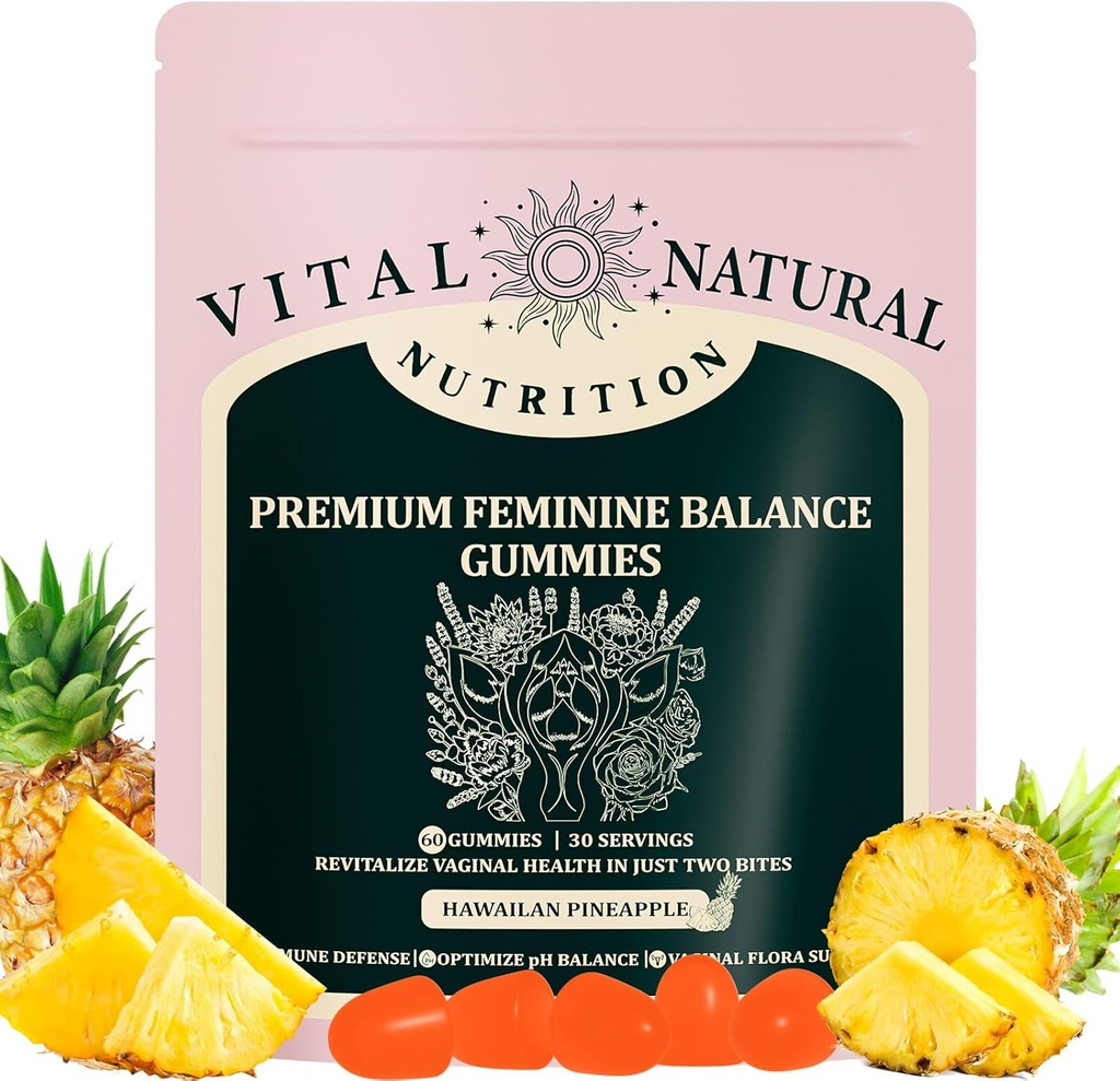 Feminine Balance Gummies - Women's Health Probiotics for pH & Immune Support & Natural Pineapple Flavor
