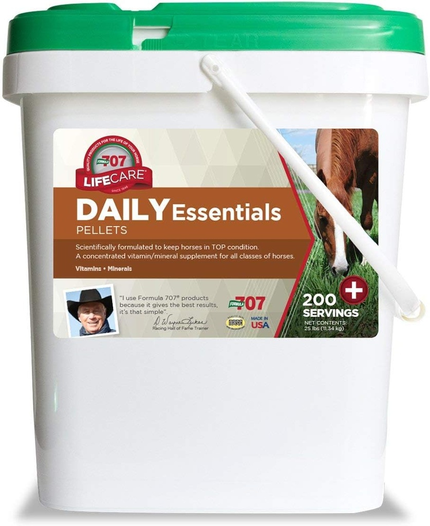 Formula 707 Daily Essentials Equine Supplement, 25lb Koval - Atlarda Üstün Sağlamlıq və Şəkil üçün Tam Vitamin və Minerallər
