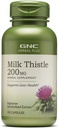 GNC Herbal Plus Melk Thistle 200 mg Supplement, vegetarisk, støtter sunn leverfunksjon, 100 serveringer
