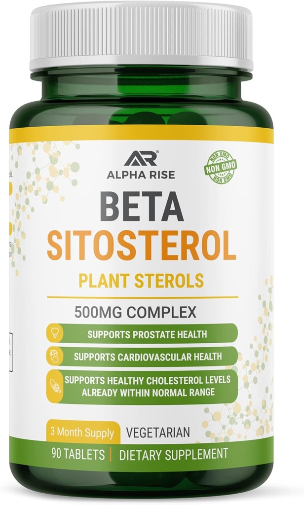 Beta Sitosterol - 500mg Tablet - Non- GMO - Dukung Prostate dan Sehat Cholesterol Levels - Phytosterols Complex - Sterns Tanaman Alam dan Stanols
