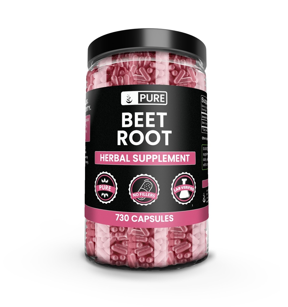 PURE ORIGINAL INGREDIENTS Beet Root (730 Capsules) No Magnesium Or Rice Fillers, Always Pure, Lab Verified