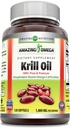 Amazing Omega Krill Oil s Omega 3s EPA, DHA, Fosfolipidy a Astaxanthin 1000 Mg per Serving 120 softgels Dodatek 124; Non- GMO Creditor 124; Gluten zdarma