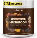 10-in-1 Mushroom Powder, Mushroom Complex - Lions Mane, Reishi, Shiitake, Chaga, Turkey Tail, Cordyceps, Maitake & More, Mushroom Supplement Powder for Energy, Memory, Focus & Immune Support 8oz