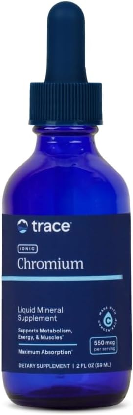 Mineralak Ionic Chromium 550 mcg - Elikadura osagarria Energia eta Muscle Growth - Liquid Drop gehigarria Magnesium, Chromium, Kloroide & More - 2 fl oz (48 zerbitzu inguru)
