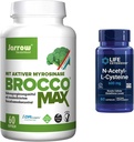 Jarrow BroccoMax Sulforaphane 발전기 및 수명 연장 N-Acetyl-L-Cysteine Immune & 호흡 지원 뭉치, 각 60 조사