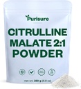 Purisure L-Citrulline poeder 250g, Premium Citrulline 2:1 Malate supplement voor krachtprestaties en energie, pre-workout Citrulline Malate poeder - Verbeter spierpompen en herstel - 83 porties