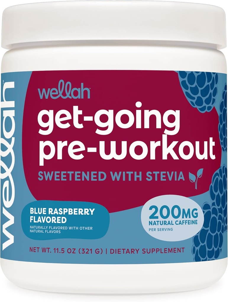 Wellah Get-Going Pre-Workout İçki Mix (Blue Raspberry Flavored, 30 Xidmət)