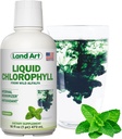Land Art - Liquid Chlorophyll Mint – Cold-Extracted from Wild Non-GMO Alfalfa — Natural Clorofila Liquida — Antioxidant - Detox supplement – Boost Energy – Alkalizing & Body Odor Neutralizer – 16 floz