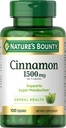 Nature's Bounty Cinnamon Capsules, Herbal Sugar Metabolia, 1500 mg, 100 kapselia