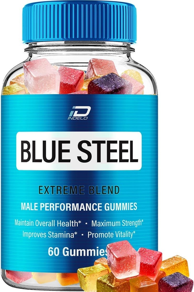 Blue Steel Gummies - BlueSteel Hemp Gummies, Steel Blue Official Formula Hemp Gummies - Natural Hemp Oil Advanced Formulation, Blue Steel Hemp Gummies Arvostelut (1 Pack - 60 Gummies)