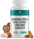 Brain Booster Mushroom Complex Suplemento, Natural Mood Uplifter con 10 funcións Mushrooms, Lions Mane, Reishi, Cordyceps e 7 máis en cápsulas 1330mg feito en Estados Unidos, 60 cápsulas