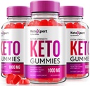(3 Pack) KetoXpert Keto Gummies, Keto Expert ACV Gummies Advanced Formula, Keto Xpert Maximum Strength 1000MG Gummys, Keto Apple Cider Vinegar Supplement, KetoXpert Vitamins Reviews (180 Gummies)