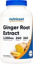 Nutricost Ginger Root Extract 2,200mg, 240 kapsler - Gluten Free, Non- GMO, 550mg af 4: 1 ekstrakt