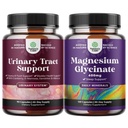 Bundle of D Mannose Capsules for Urinary Tract Health for Women Fast Acting Super Concentrated Cranberry 90ct and Pure Magnesium Glycinate 400mg Per Serving for Mood Sleep and Relaxation