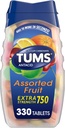 TUMS comprimate antiacid masticabile pentru extra-putere Arsuri la stomac de relief, mare pentru o vară BBQ - arome de fructe asortate - 330 Conte