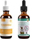 Rejuvica Health Active Rhodiola + Active Adrenal - Støtte Energi + Stress - Flytende Levering for bedre absorpsjon - Rhodiola, Ashwagandha, Holy Basil & Mer!