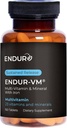 Endur- VM Multivitamin & Mineral (med jern), Daily Multivitamin med Vital Minerals, B-vitamin, D-vitamin & folinsyre, Gluten Free, 150 tabletter