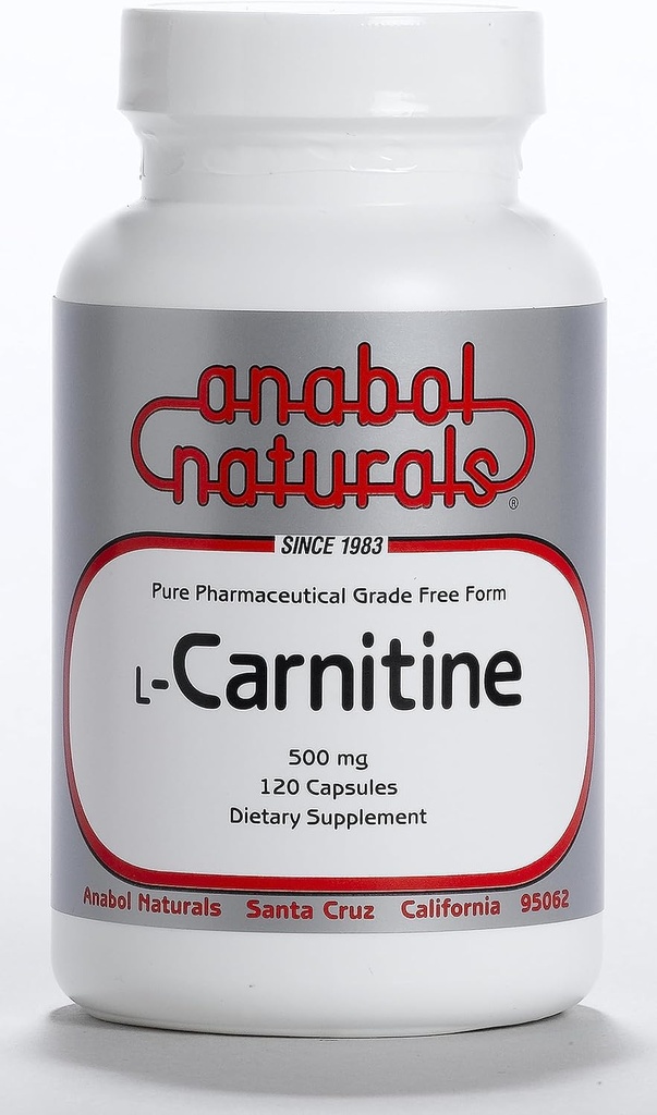Anabol Naturals L- Carnitine 120 капсули- 500mg Pure L- Carnitine Per Capsule, 120 Servings