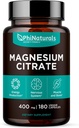 Capsules de poudre de citrate de magnésium 400mg - 180Capsules de Vég.-PhiNaturals - Support du système nerveux et fonction enzymatique