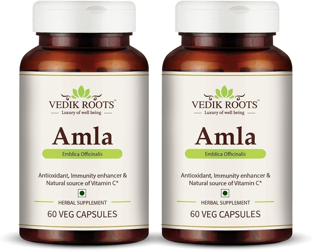 Generic RISE Amla Capsules 60  Organic Antioxidant Immunity uzlabotājs Dabas avots C vitamīna un matu augšanas augu bagātinātāji (iepakojums no 2)