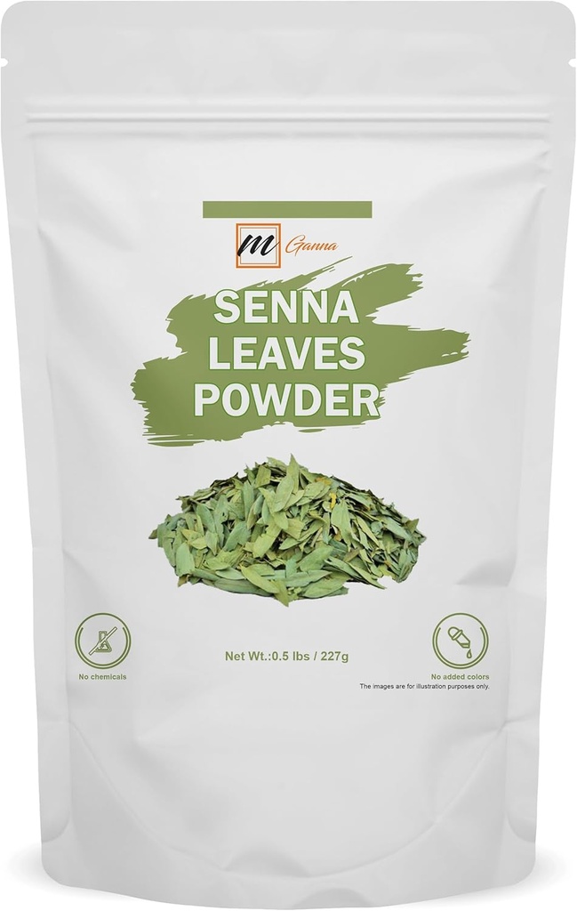 100% Natural Senna Powder 0,5 LBS / 227 GMS (Cassia Angustifolia) para Saúde e Cuidados com a Pele