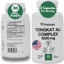 Tongkat Ali 1000MG Extract Supplement -30 Day Supply - Athletic Performance Support - Natural Afrodisiac, Testosteroni & Immuniteetti Tuki - Potent antioksidantti edut