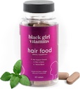 Vitamine della ragazza nera - Integratore della biotina dei capelli con il collagene per il supporto della crescita dei capelli, vegano, senza glutine, 60ct