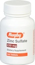 רוגבי Zinc Sulfate 220 מ"ג טבליות - Made עם Zinc Sulfate Heptahydrate - תוספת דיאטנית - 100 Count (1 Pack)