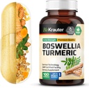 BIO KRAUTER Supliment Turmeric cu capsule de extract Boswellia - 2000 mg Blend - 100 Conte - Vegan Boswellia Turmeric (Curcumin) - Formula w/Black Pepper
