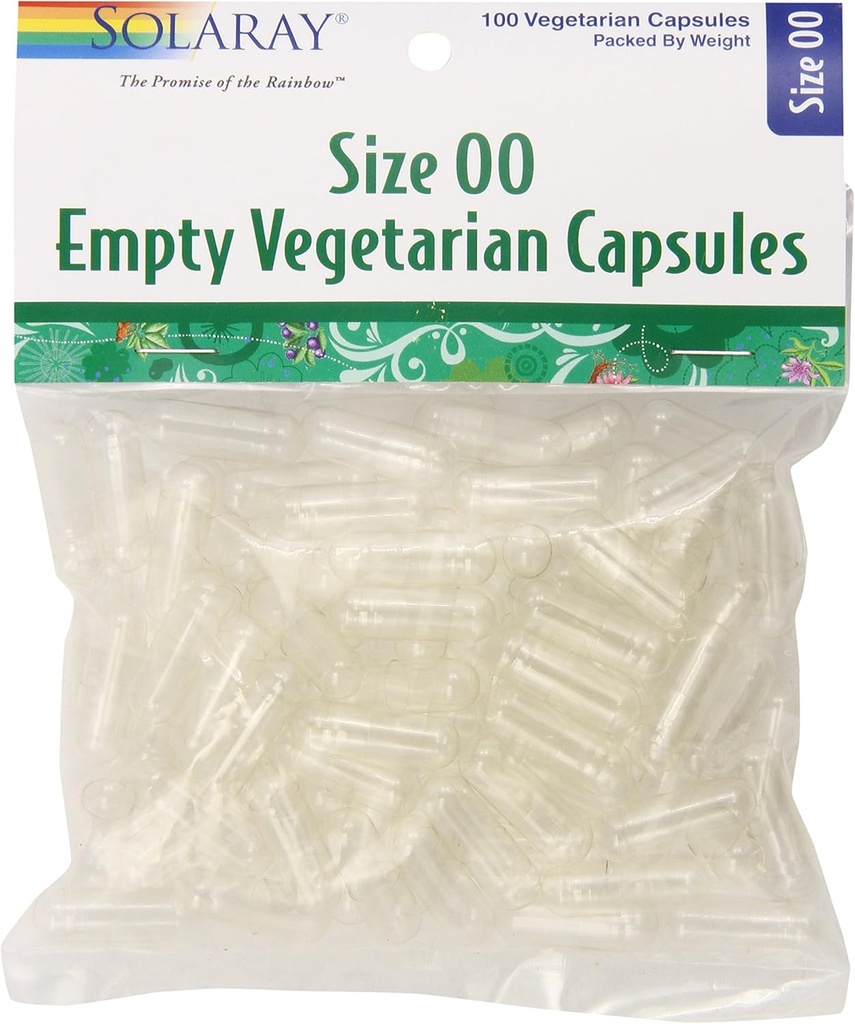 Capsules Vegetarian Empty, Tamaño 00, 100 Conde