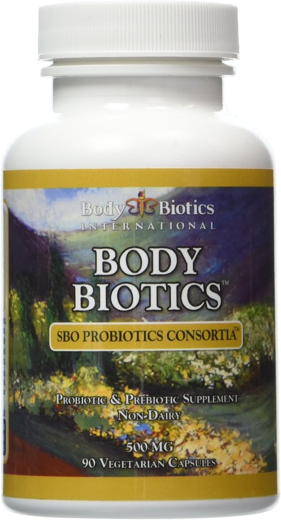 Body Biotics Bio-Idêntico SBO Probióticos Consortia, Probiótico e Prebiótico Suplemento, Não-Lacticínio, 90 Cápsulas