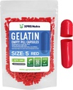 XPRS Nutra velikost 5 praznih kapsul - 100 Štetje zelo majhnih praznih kapsul želatine - tablete DIY Kapsule Polnjenje - Polne tablete Gel caps za Do-It-Yourself Vitamin dopolnila (rdeče)